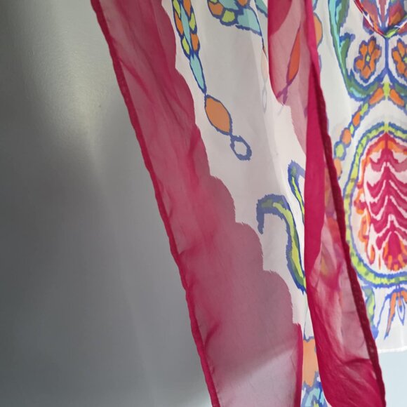 EUC Sheer Elegant Flowy Colorful Blouse - Picture 4 of 5